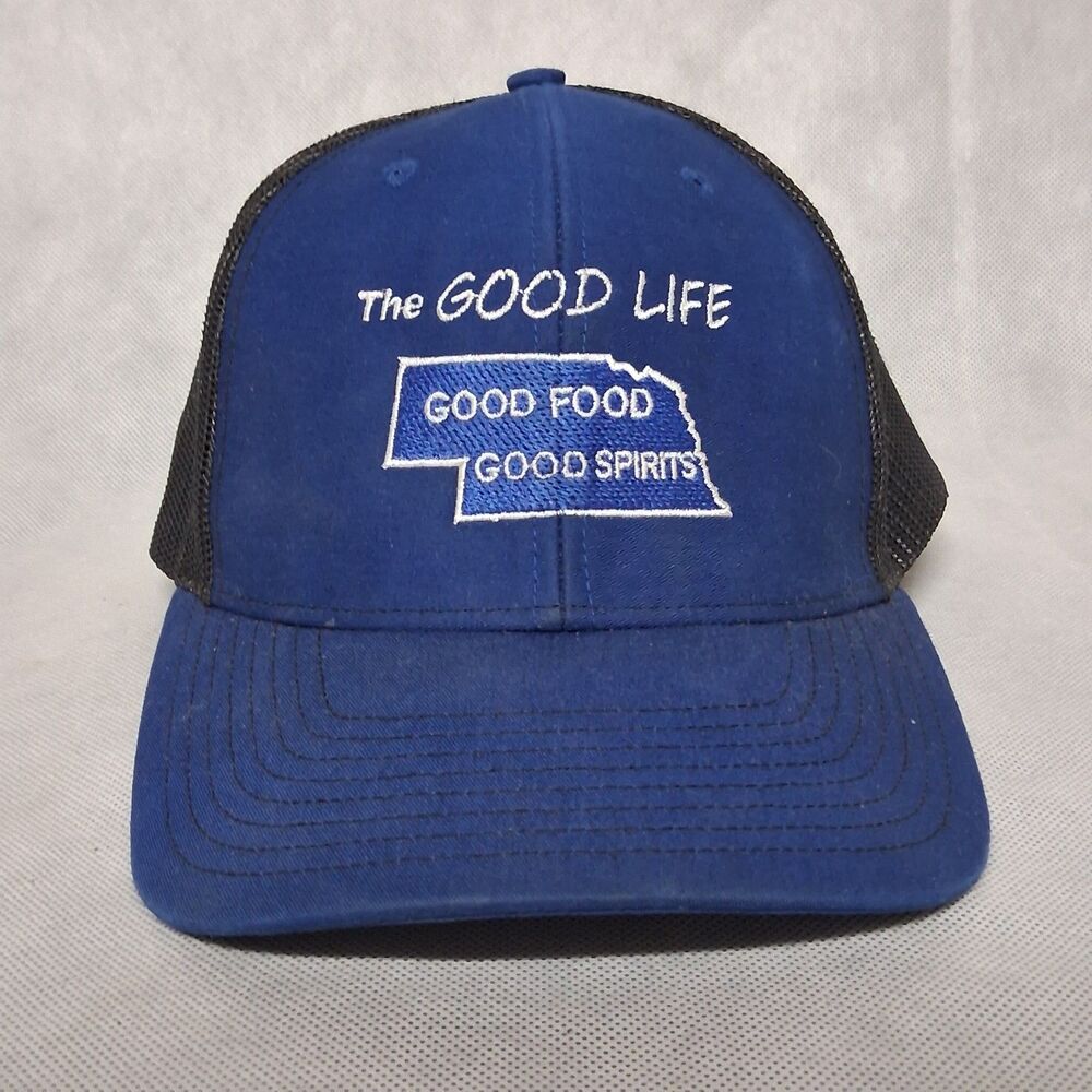Richardson 112 Snapback Hat Blue The Good Life Sports Bar Nebraska Mesh Back Adj